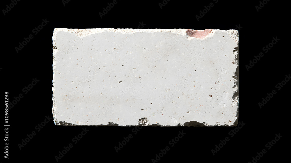 Poster single red clay brick with a rectangular shape | close-up of traditional building material | durable