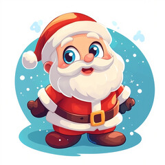 P&egrave;re No&euml;l cartoon avec grands yeux bleus