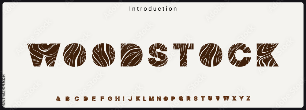 Poster handmade texture typeface. alphabet vector font with wood texture.