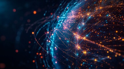 Obraz premium Global Network of Connections: A Technological Abstract