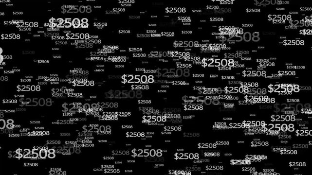 Random increasing moving data numbers with dollar sign. Earning dollar $ The Dollars counter animation. Dollars background, American dollar currency ,
