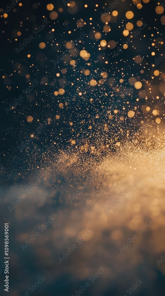 Poster Stunning Particles Forming Dust Trail Behind a Moving Object in a Deep Cinematic Background Capturing the Essence of Motion and Light Dynamics