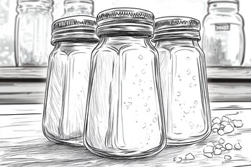 Salt jars on a table