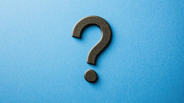 A question mark on a blue background, often used as a symbol of inquiry or curiosity - Powered by Adobe