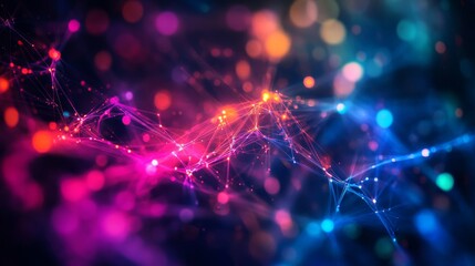 Obraz premium Abstract Network Design - Colorful Digital Art