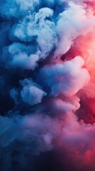 Naklejka premium Ethereal Smoke Particles Drifting and Dissipating in Air with Vibrant Colors, Creating a Dreamy Atmosphere for Artistic Backgrounds and Visual Effects