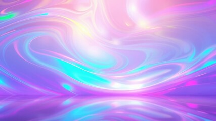 Obraz premium Abstract Liquid Swirls with a Reflective Surface in a Spectrum of Pastel Colors
