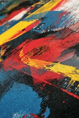 Obraz premium Abstract colorful paint texture, vibrant strokes.