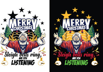 Print merry Christmas t shirt design