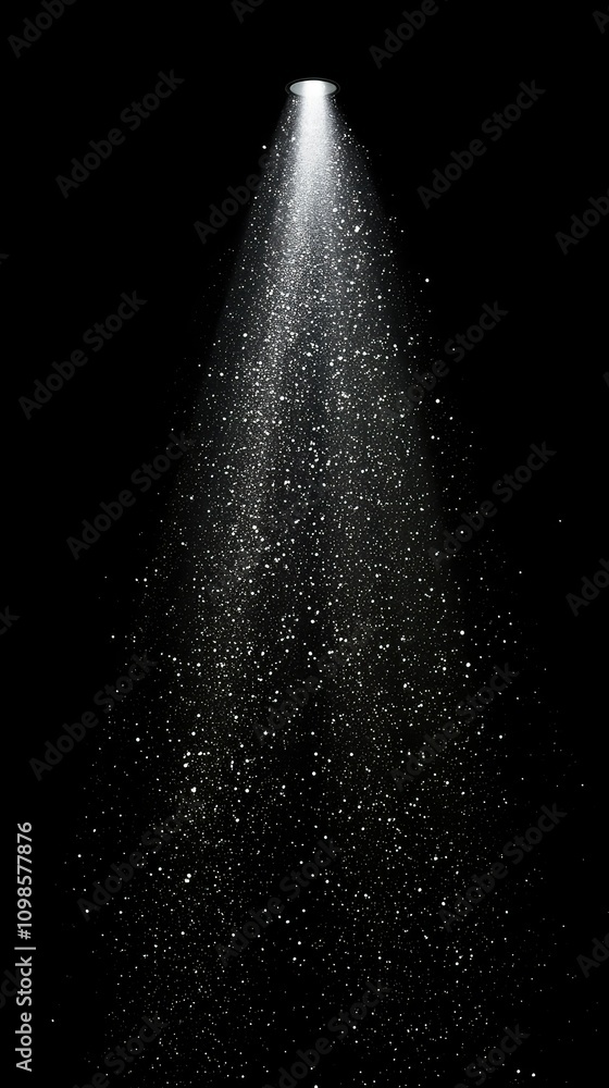 Poster captivating dust particles suspended in a beam of light, creating an enchanting visual experience ag