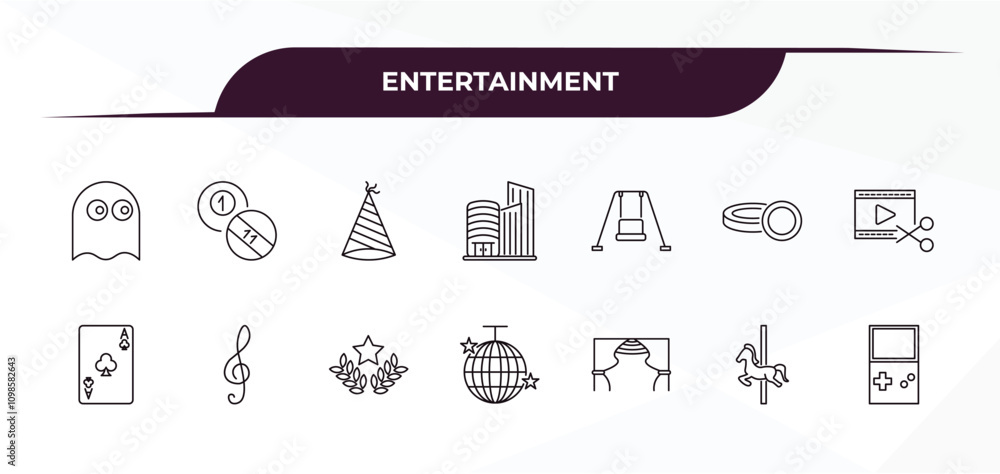 Aufkleber fully editable outline icon collection from entertainment concept. thin line icons set such as ghost