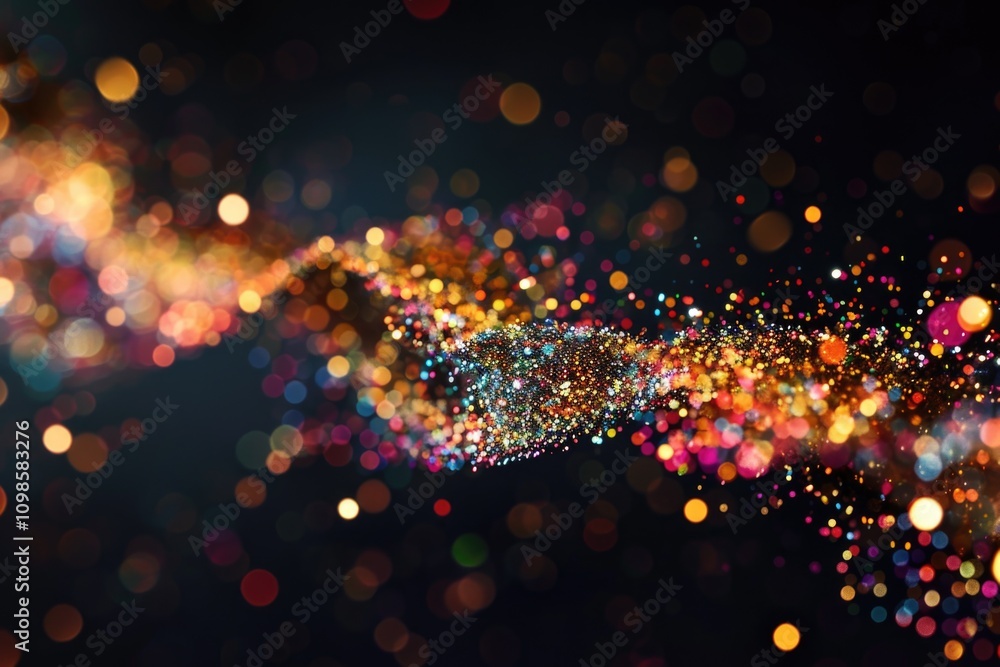 Poster dark background with multiple light sources