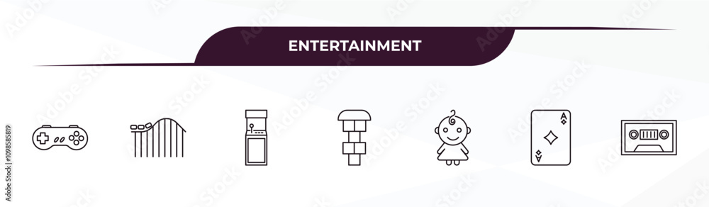 Aufkleber fully editable outline icon collection from entertainment concept. thin line icons set such as super
