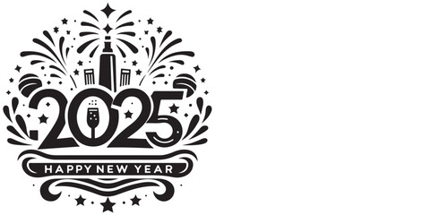 2025 New Year Celebration icon set