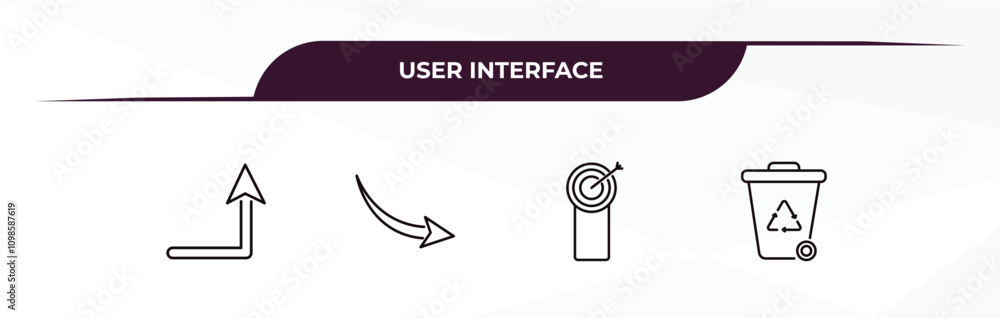 Poster fully editable outline icon collection from user interface concept. thin line icons set such as turn