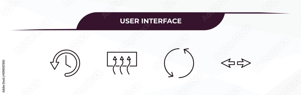 Poster fully editable outline icon collection from user interface concept. thin line icons set such as circ