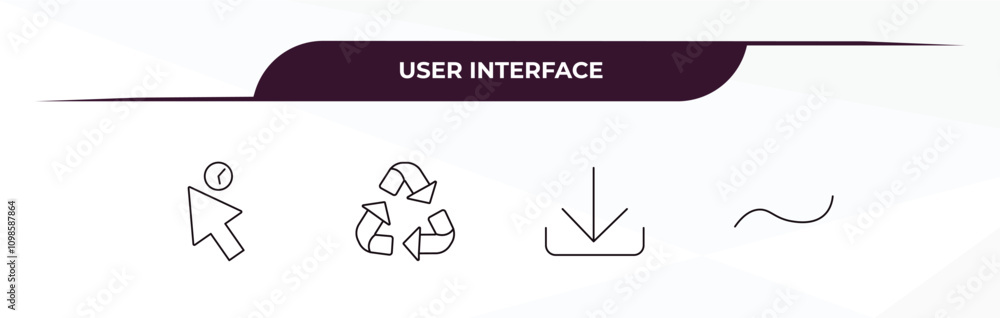 Poster fully editable outline icon collection from user interface concept. thin line icons set such as wait