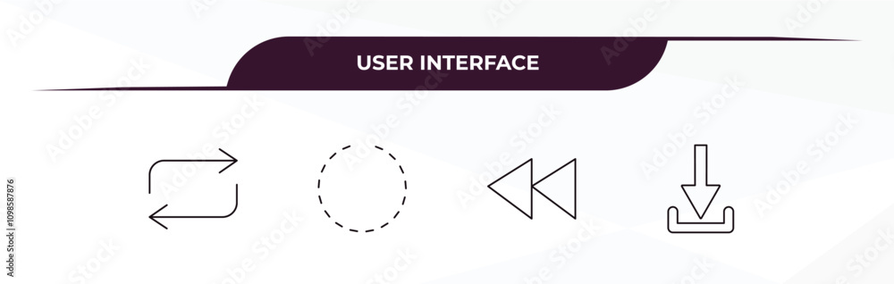 Poster fully editable outline icon collection from user interface concept. thin line icons set such as repl