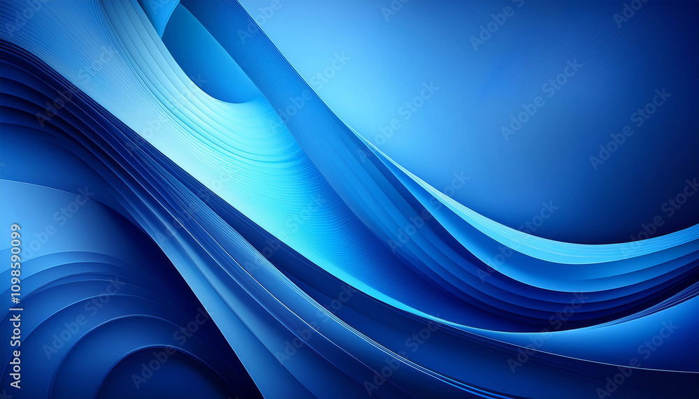 Poster abstract blue background with dynamic shapes and soft gradients