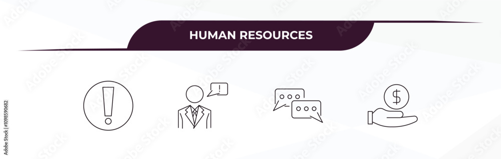 Poster fully editable outline icon collection from human resources concept. thin line icons set such as urg