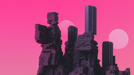 Glitched Monuments and Distorted Architecture