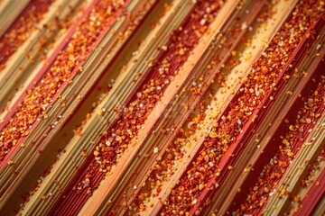 A close-up shot of a striped tablecloth with a simple and elegant design