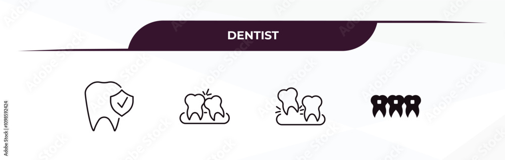 Aufkleber fully editable outline icon collection from dentist concept. thin line icons set such as prophylaxis