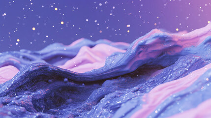 Winter Glitch Art with Pixelated Snowflakes and Abstract Designs
