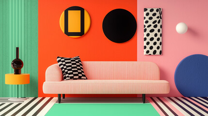 Surreal Indoor Decor with Abstract Furnishings in Vibrant Colors