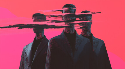Glitched Teamwork Abstract Collaboration Visuals