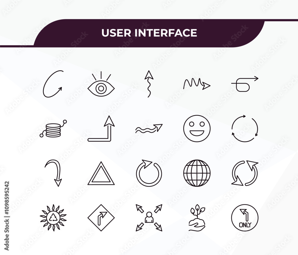 Poster fully editable outline icon collection from user interface concept. thin line icons set such as rota