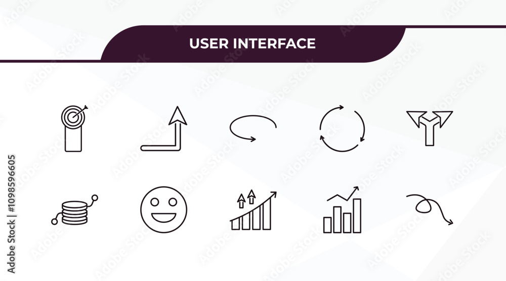 Poster fully editable outline icon collection from user interface concept. thin line icons set such as arch
