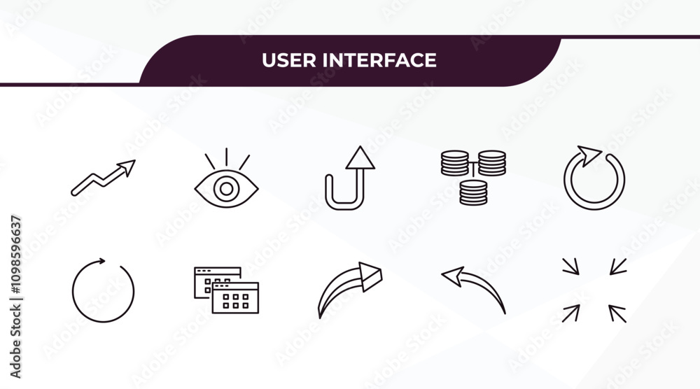 Poster fully editable outline icon collection from user interface concept. thin line icons set such as incr
