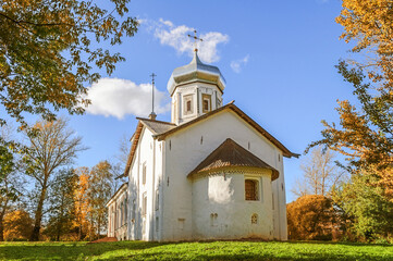 Veliky Novgorod Russia. The ancient Trinity Church built in 1699 in Veliky Novgorod Russia, autumn...