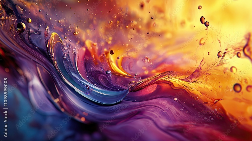 Aufkleber an artistic photo border design with colorful abstract patterns and fluid shapes