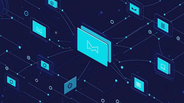 Digitale Datenvernetzung in modernem Technologie-Design

