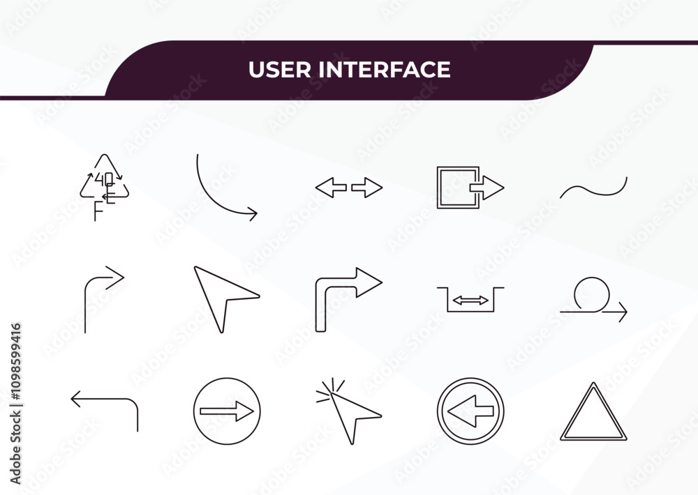 Aufkleber fully editable outline icon collection from user interface concept. thin line icons set such as 40 f