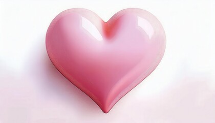 Fototapeta premium Glossy Pink Heart. Radiant Symbol of Love and Romance. Perfect for Valentine’s Day Greeting Cards, Social Media Posts, Gift Packaging Designs, or Romantic Event Invitations
