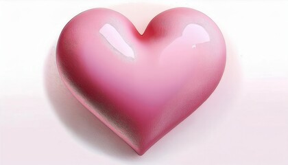 Glossy Pink Heart. Radiant Symbol of Love and Romance. Perfect for Valentine&rsquo;s Day Greeting Cards, Social Media Posts, Gift Packaging Designs, or Romantic Event Invitations