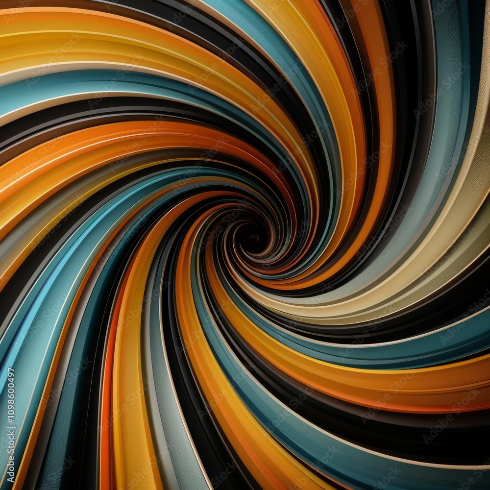 Poster dynamic abstract swirl pattern with vibrant colors, creating a sense of motion and energy.