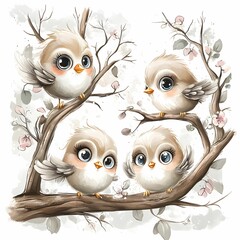 Obraz premium Cute watercolor nursery clipart