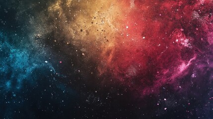 A textured canvas with paint splatters and brush strokes in various colors