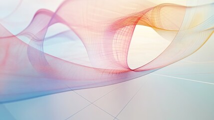 A soft pastel border design featuring gentle curves and mathematical graphs