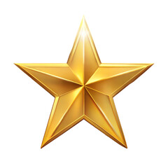 Obraz premium Gold star decoration isolated on transparent background