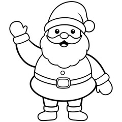 Fototapeta premium Cute happy santa claus wavin christmas Man Vector Art, Icons.