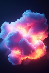 Fototapeta premium Pink and orange smoke filling the air