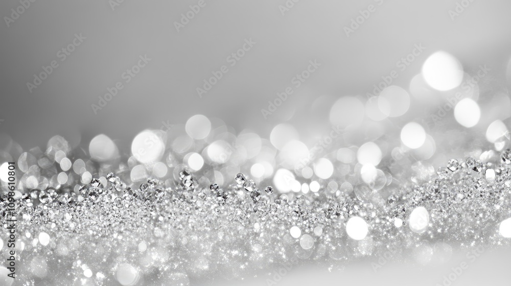 Poster a shimmering silver page border with sparkling accents and soft edges