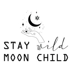 Stay wild moon child, Hippie svg, boho svg, moon svg, moon png, flower power svg.