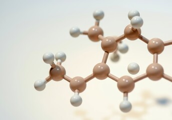 Obraz premium Plastic molecular model showcasing atoms and bonds, representing scientific concepts