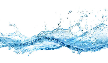 Water splash, water wave with bubbles of air. Isolated on the white background.